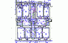 Gebäudevermessung der Mietshäuser – Grundriss Kellergeschoss - Bauzeichnung – CAD - Maßstab 1:50