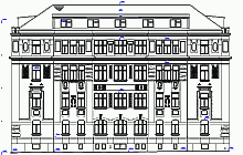 Gebäudevermessung der Mietshäuser – Fassadenansicht - Bauzeichnung – CAD - Maßstab 1:50