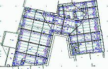 Gebäudevermessung der Mietshäuser – Grundriss Dachgeschoss - Bauzeichnung – CAD - Maßstab 1:50