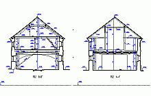 Ländlichen Gebäuden - Bestandsaufnahme –  historische Landwirtschaftsgebäude –  Querschnitt
