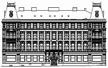 Architekturvermessung – Fassadenaufnahmen -  Aufmass   CAD  –  Lažansky Palast in Prag