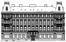 Architekturvermessung –  Fassadenplan -  Aufmass   CAD  –  Lažansky Palast in Prag