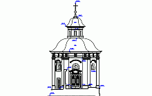 Baupläne - AutoCAD - Architekturvermessung –  Kapelle of st. John of Nepomuk in Velehrad – Fassade