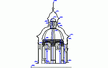 Baupläne - AutoCAD - Architekturvermessung –  Kapelle of st. John of Nepomuk in Velehrad – Schnitt