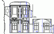 Baupläne - AutoCAD - Architekturvermessung –  Kapelle in  Schloss Červený Hrádek u Jirkova ( Rothenhaus bei Görkau ) – Schnitt