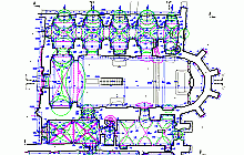 Gebäudebestandsaufmaß von Kirchen - Bauzeichnungen – DWG –  Sazava Kloster,  St. Procopius Kirche –  Grundriss