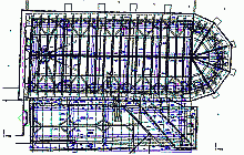 Gebäudebestandsaufmaß von Kirchen - Bauzeichnungen – DWG –  Sazava Kloster,  St. Procopius Kirche – Dachstuhlaufnahme - Architekturvermessung