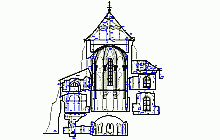 Gebäudebestandsaufmaß von Kirchen - Bauzeichnungen – DWG –  Sazava Kloster,  St. Procopius Kirche –  Querschnitt