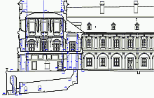 Vermessung im Denkmalschutz - AutoCAD Baupläne – Schnitt und Fassade - Schloss Červený Hrádek u Jirkova ( Rothenhaus bei Görkau )