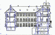 Bestandsaufnahmen - CAD-Pläne –  Tuscany Palast in Prag – Schnittplan