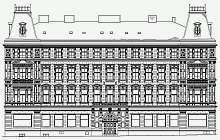 Bestandsaufnahmen - CAD-Pläne –  Lažansky Palast in Prag – Fassadeplan