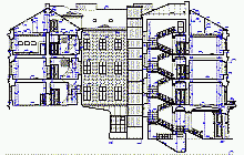 Bestandsaufnahmen - CAD-Pläne –  Lažansky Palast in Prag – Schnittplan
