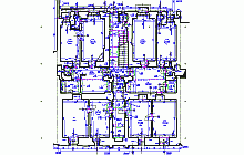 Measured building surveys – the basement of an apartment house – floor plan with dimensions