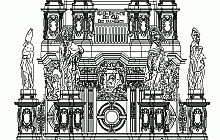 Measured building surveys – the Holy Trinity (plague) Column in Olomouc – detail of elevation done using photogrammetry techniques