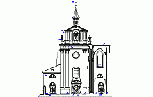 Measured building plans – the Sazava Monastery, the St. Procopius church – main elevation