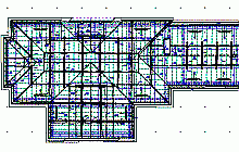 Building floor plan surveys –the cultural house in Lidice - roof truss plan