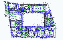Measured building surveys - AutoCAD drawing – The Tuscany Palace in Prague – floor plan with dimensions