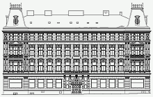 Measured building surveys - AutoCAD drawing – The Lažansky Palace in Prague – elevation