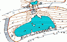 Zaměření účelové mapy parku - okolí jezírka v Peřínských sadech