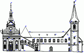 Měřičská dokumentaceí stávajícího stavu KLÁŠTERA MINORITŮ, ČESKÝ KRUMLOV - FASÁDY
